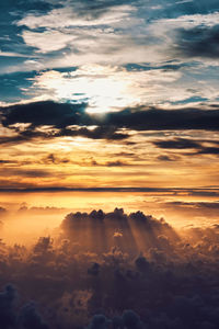 Low angle view of clouds in sky during sunset