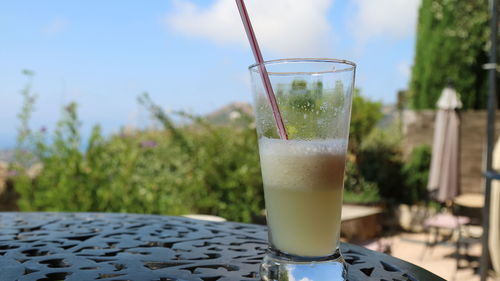 Close-up of drink on table