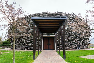 Entrance of park against sky