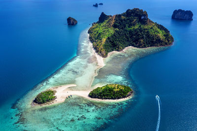 High angle view of island in sea