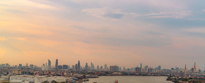 Cityscape of modern building. cityscape in asia. business office building. city with sunset sky. 