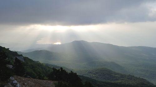 Scenic view of mountains against sky