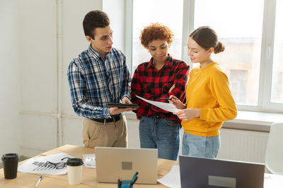 Business colleagues working at office