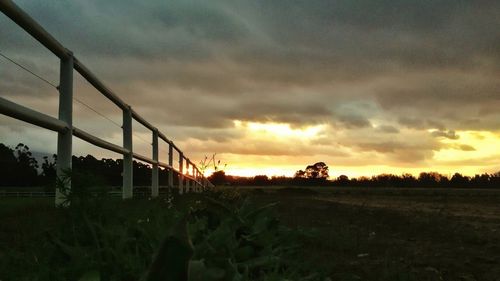 Scenic view of landscape against cloudy sky