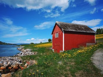 Scenic view of landscape against cloudy sky