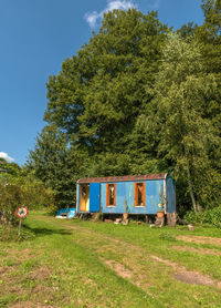 Old construction trailer converted into a caravan