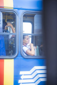 People sitting in train