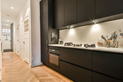 Interior of modern kitchen in apartment