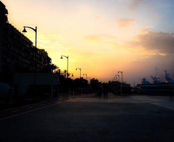 View of street light at sunset