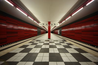 Illuminated subway station