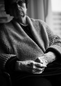 Close-up of man relaxing at home