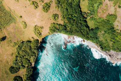 High angle view of beach