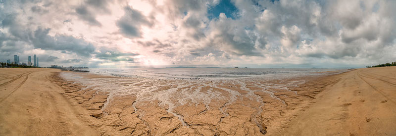 Panoramic view of beach against sky