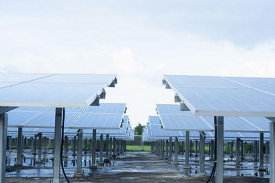 Low angle view of solar panels