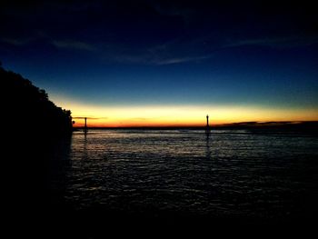 Scenic view of sea against sky at sunset