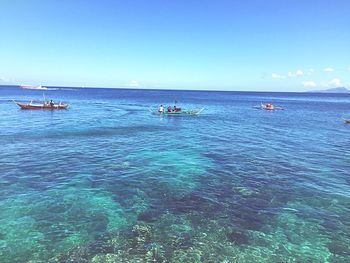 Boat sailing in sea