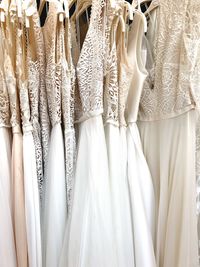 Panoramic shot of clothes hanging at store