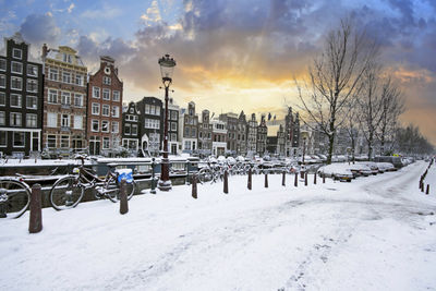 Amsterdam in winter in the netherlands