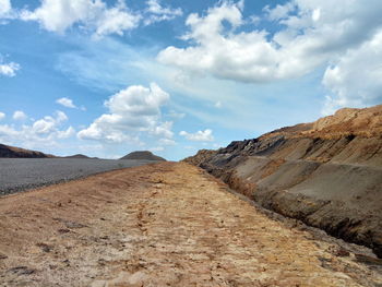 Scenic view of arid landscape against sky