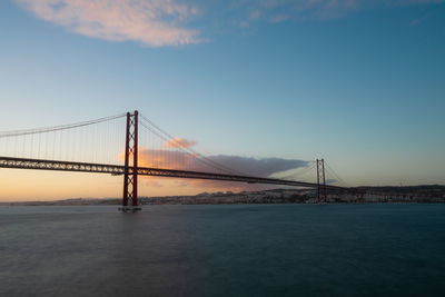 Suspension bridge over sea