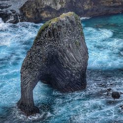 Water splashing on rocks