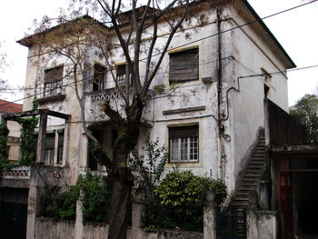 Low angle view of old building against sky