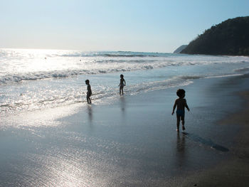 Tourists enjoying at beach