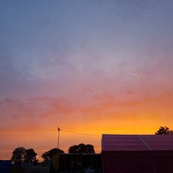 Silhouette buildings against sky during sunset