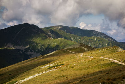 Scenic view of mountains against sky