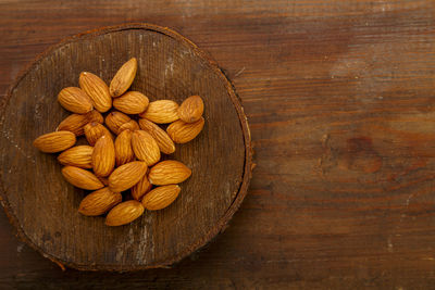 High angle view of fruits in bowl on table