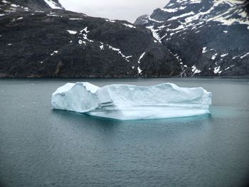 Ice floating on water