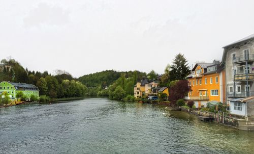 View of canal along buildings