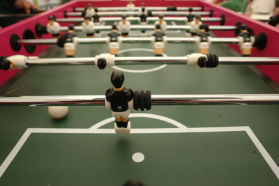 Close up of foosball