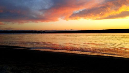 Scenic view of sea during sunset