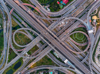 High angle view of traffic on road