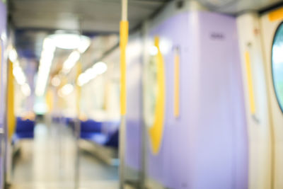 Close-up of train in bus