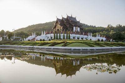 Reflection of building in lake