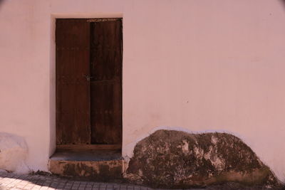 Closed door of old building