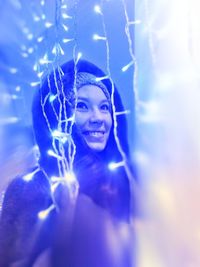 Portrait of a young woman underwater