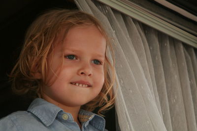 Close-up portrait of cute girl