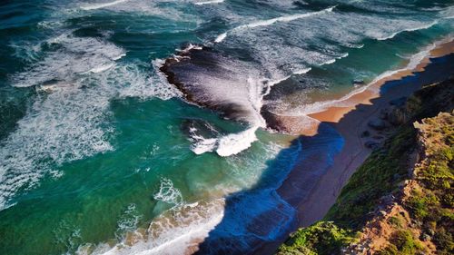 High angle view of beach