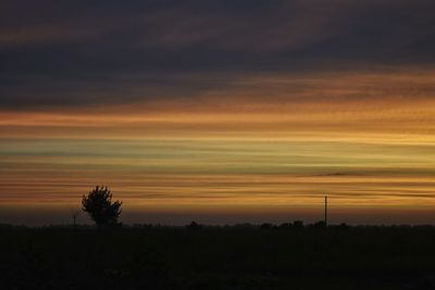Silhouette of landscape at sunset