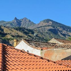 High angle view of mountain range