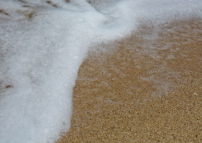 Close-up of wave on sand