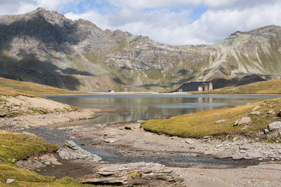 Mountain lake miserin near champorcher, aosta valley italy