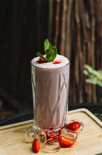 Close-up of dessert on table