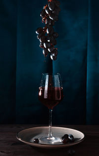 Close-up of wine glass on table