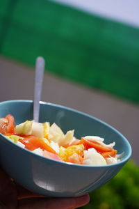 Close-up of fruit salad in bowl
