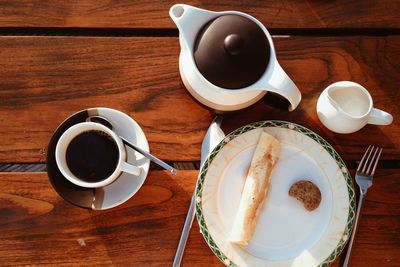 Coffee cup on table