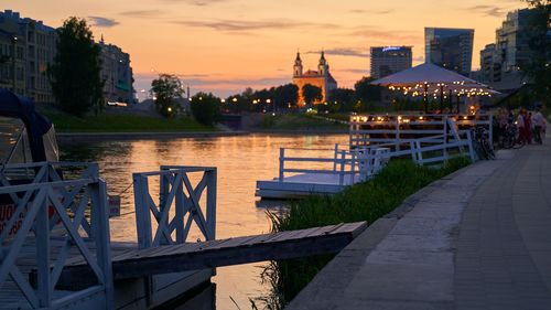 Bridge over river in city